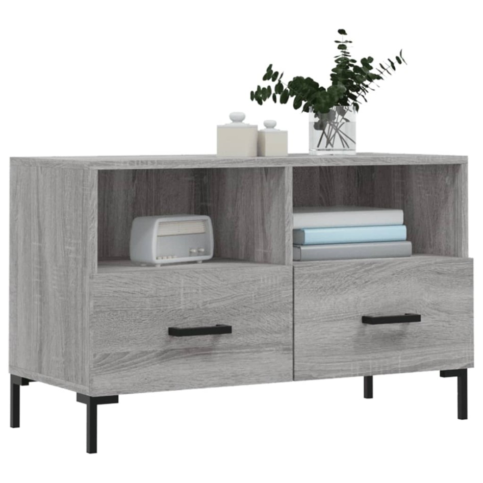 Mueble de TV madera de ingeniería gris Sonoma 80x36x50