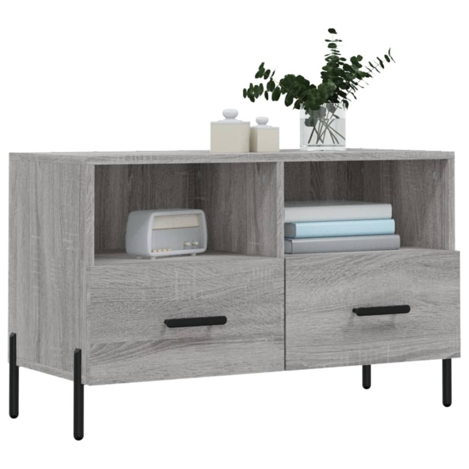 Mueble de TV madera de ingeniería gris Sonoma 80x36x50