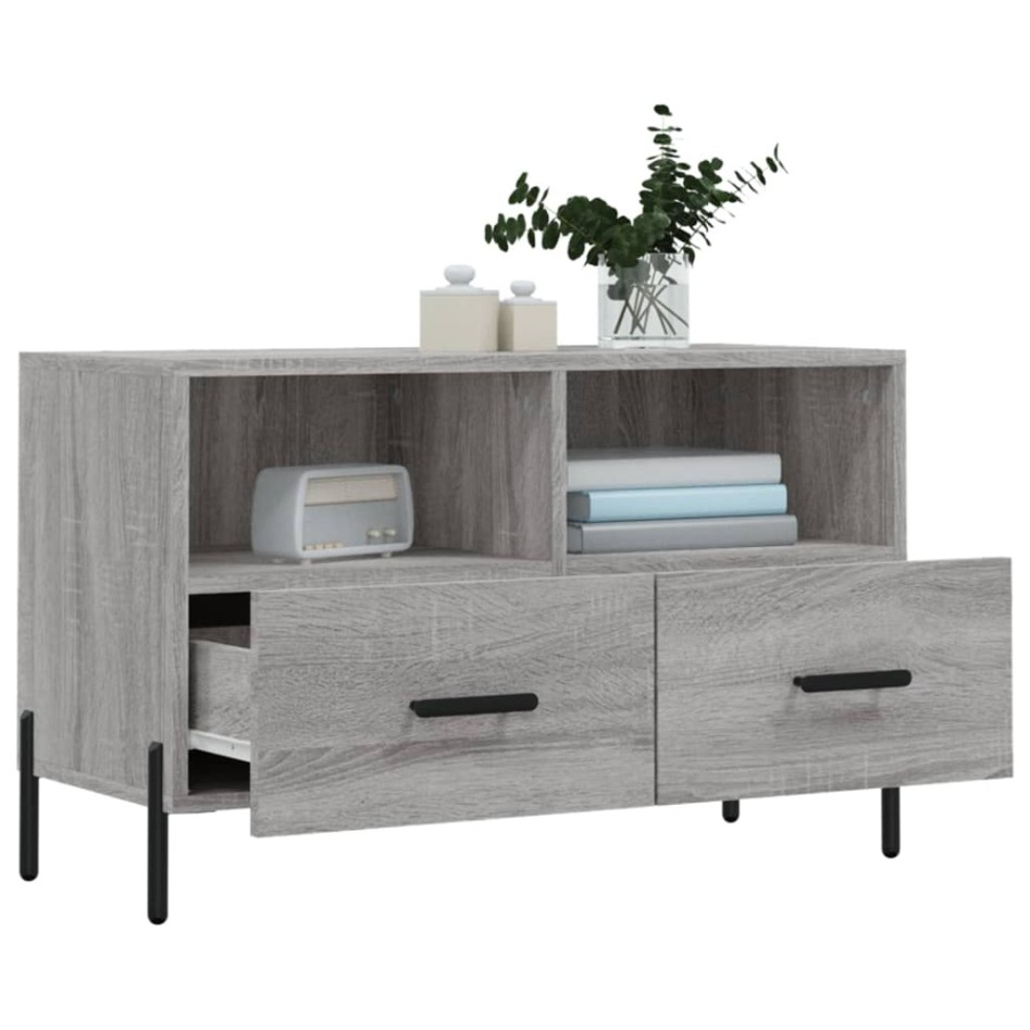 Mueble de TV madera de ingeniería gris Sonoma 80x36x50