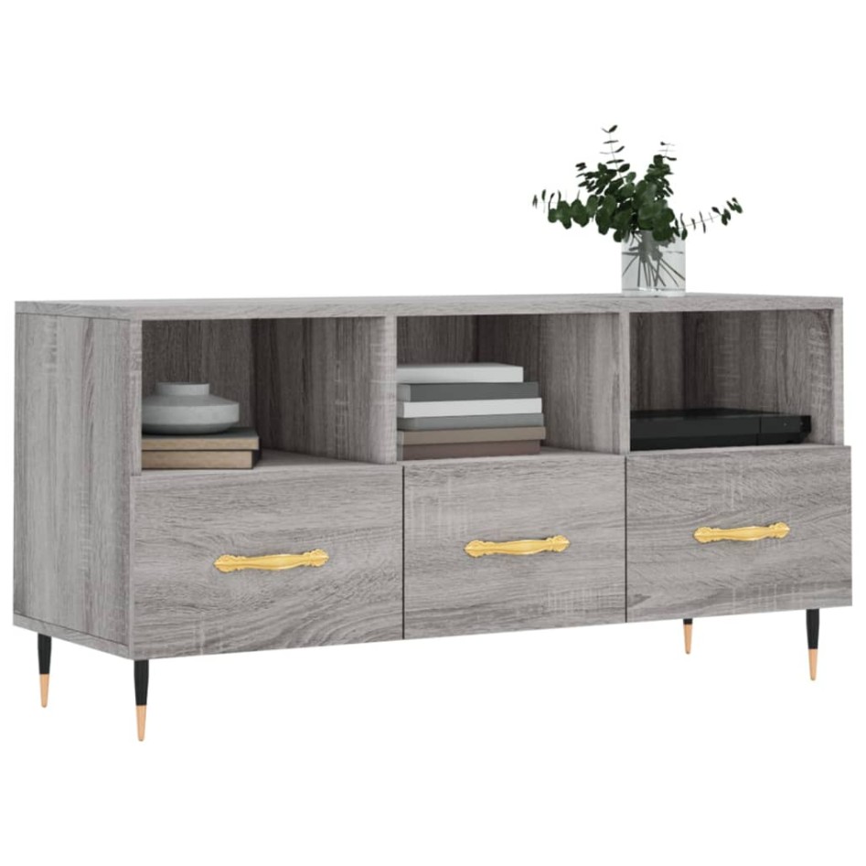 Mueble de TV madera de ingeniería gris Sonoma 102x36x50