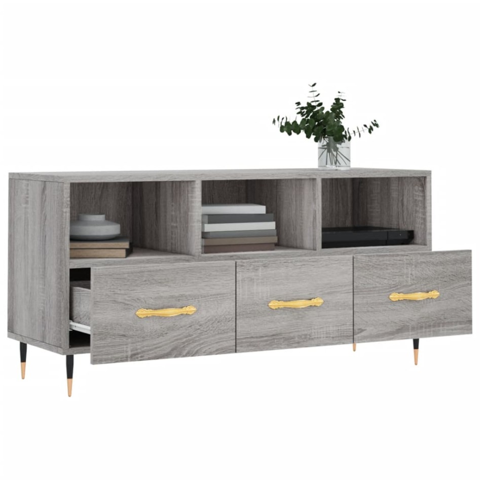 Mueble de TV madera de ingeniería gris Sonoma 102x36x50
