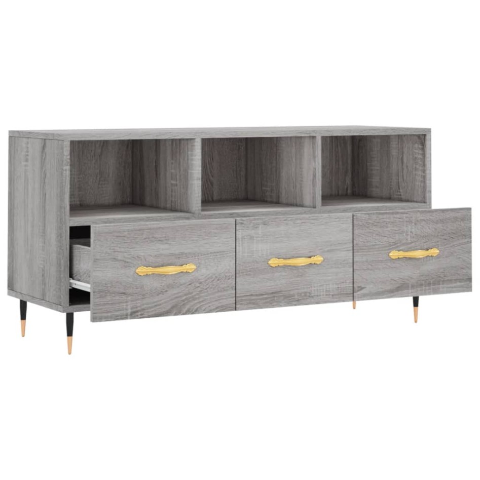 Mueble de TV madera de ingeniería gris Sonoma 102x36x50