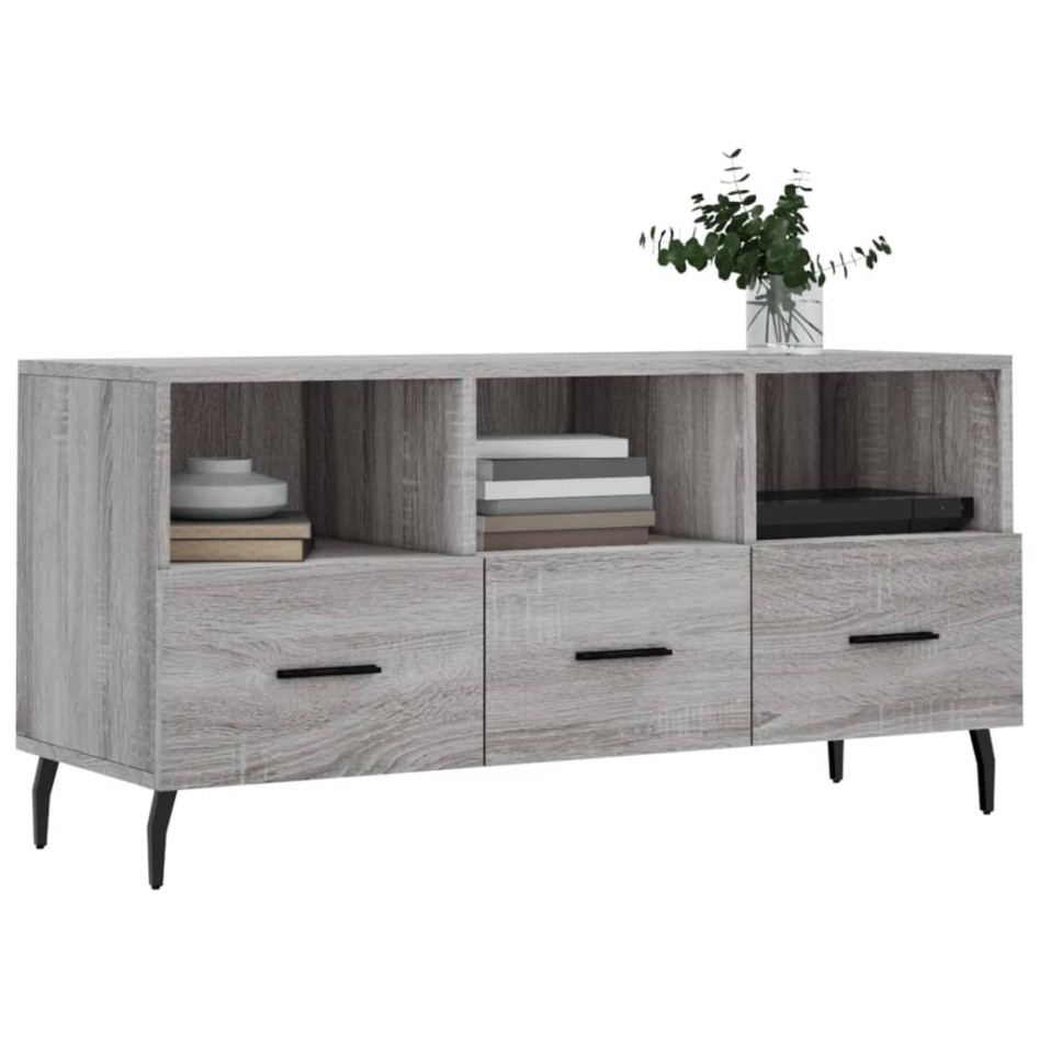 Mueble de TV madera de ingeniería gris Sonoma 102x36x50