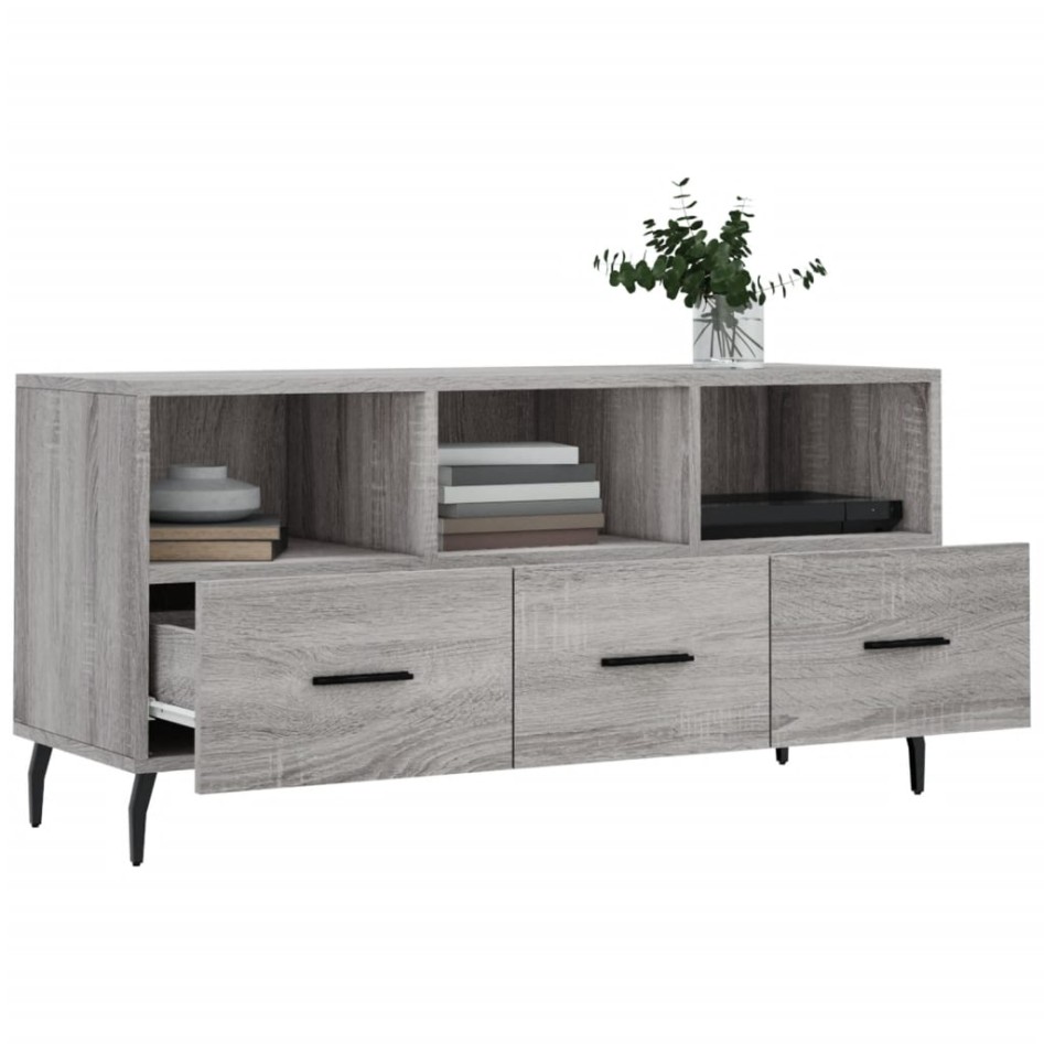 Mueble de TV madera de ingeniería gris Sonoma 102x36x50