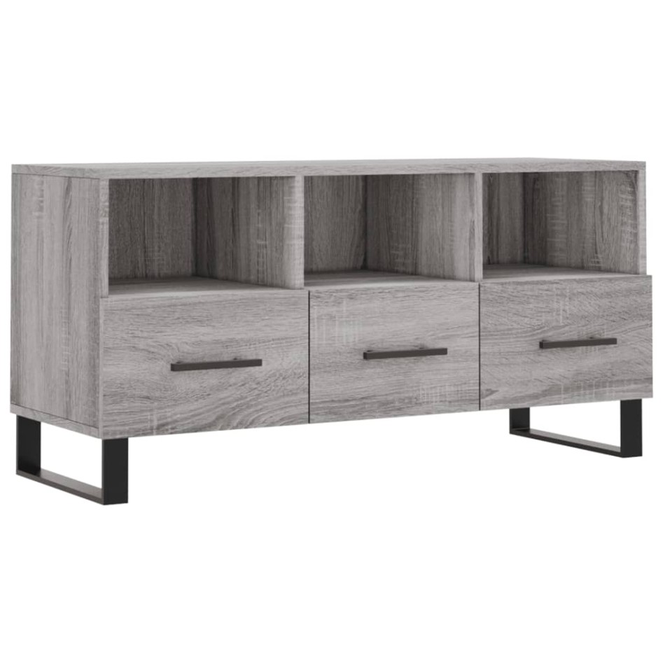 Mueble de TV madera de ingeniería gris Sonoma 102x36x50
