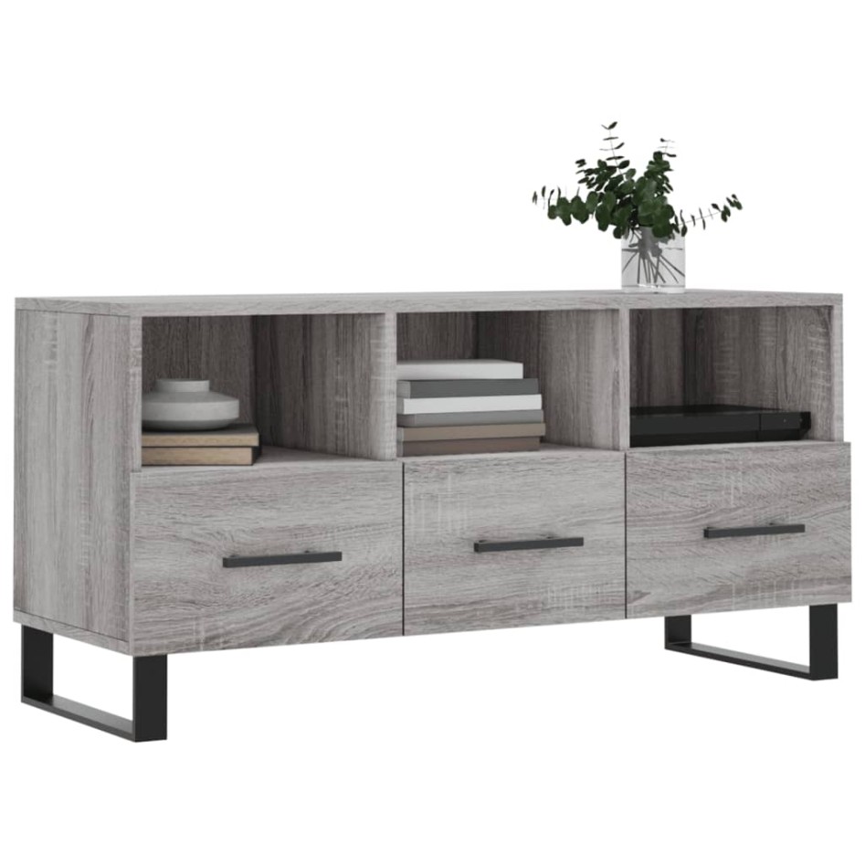 Mueble de TV madera de ingeniería gris Sonoma 102x36x50