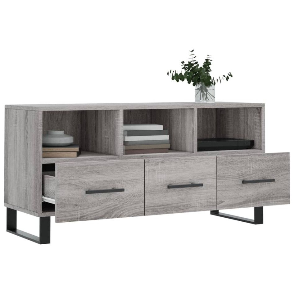 Mueble de TV madera de ingeniería gris Sonoma 102x36x50