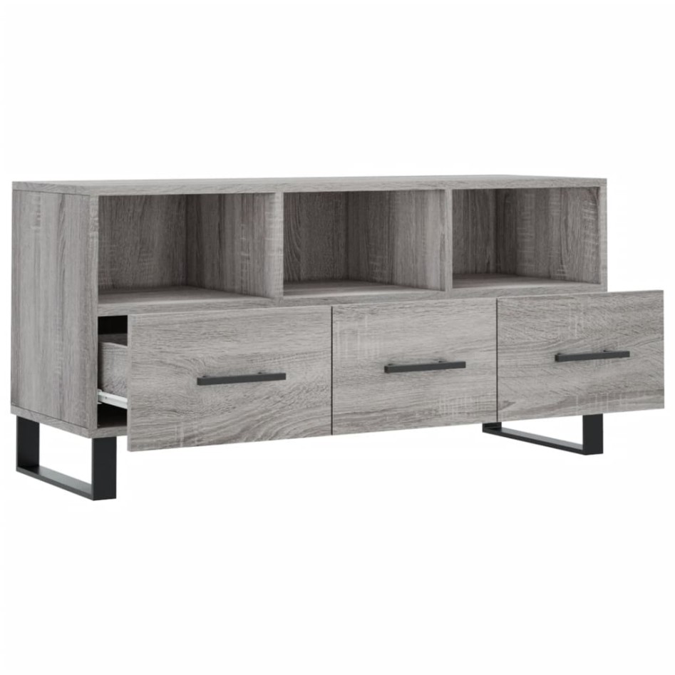 Mueble de TV madera de ingeniería gris Sonoma 102x36x50