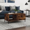 Mesa de centro madera contrachapada roble ahumado 90x50x40 cm