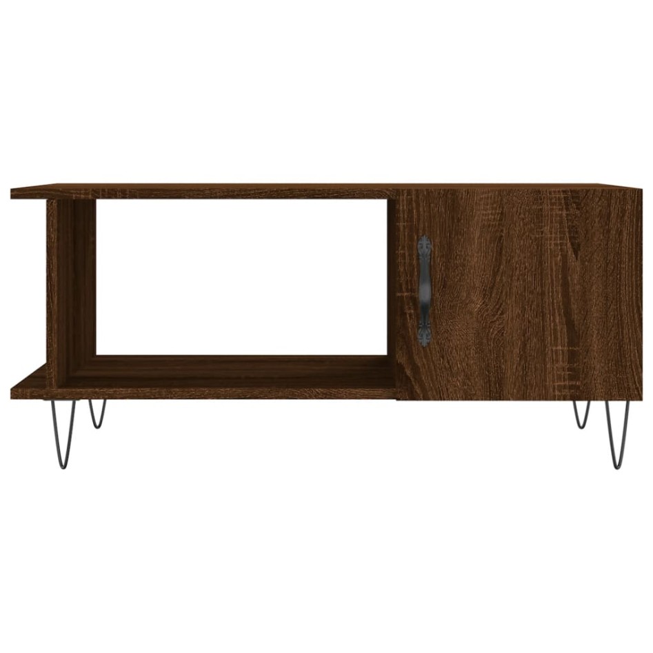 Mesa de centro madera contrachapada roble marrón 90x50x40