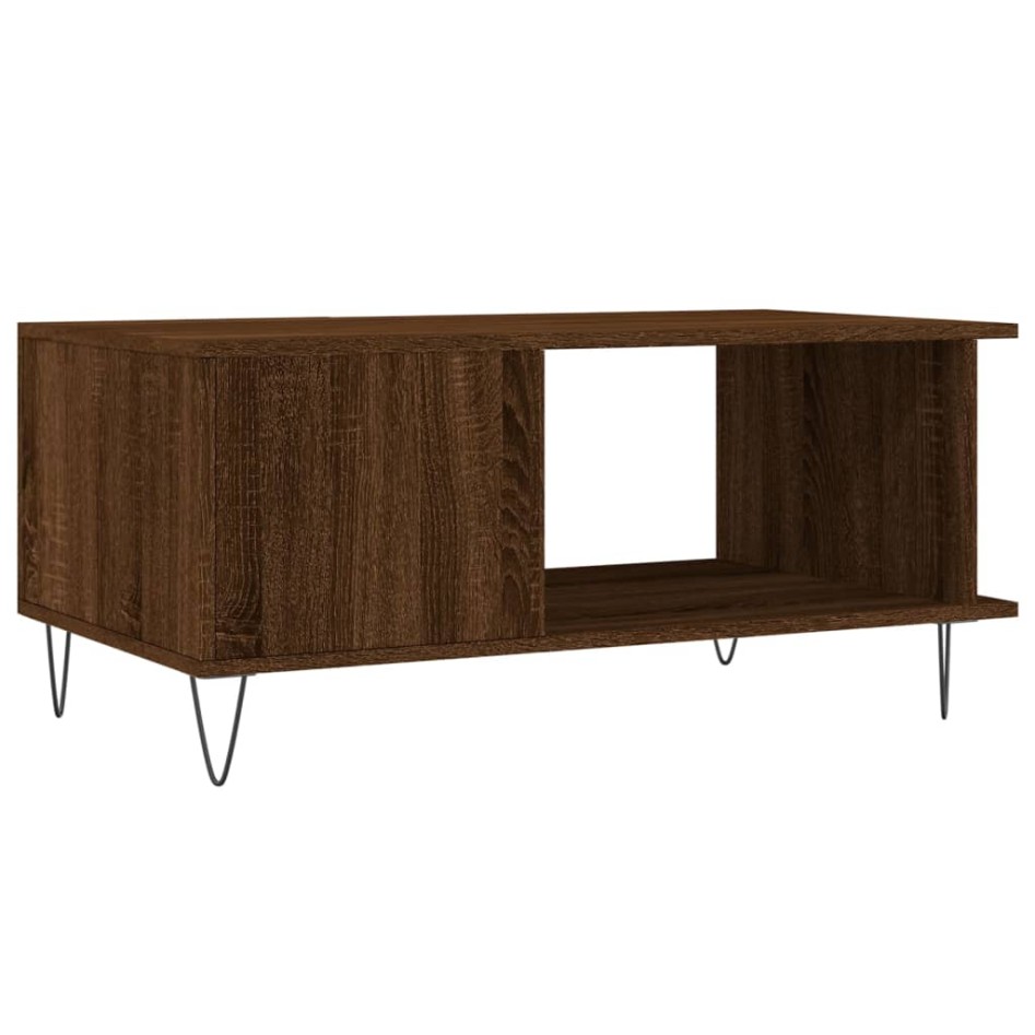 Mesa de centro madera contrachapada roble marrón 90x50x40
