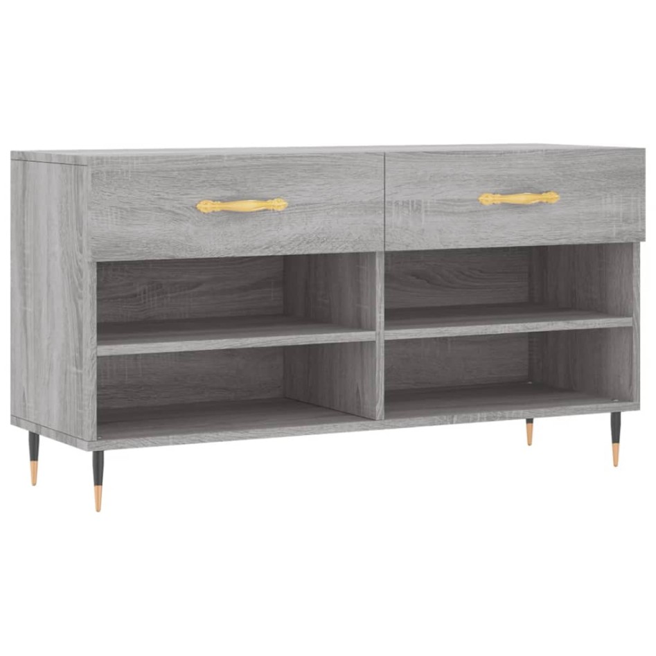 Banco zapatero madera de ingeniería gris Sonoma 102x35x55