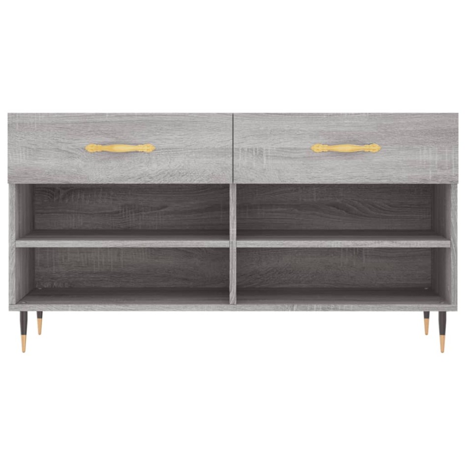 Banco zapatero madera de ingeniería gris Sonoma 102x35x55