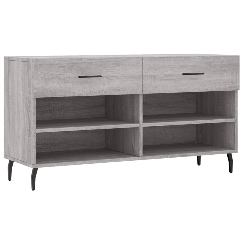 Banco zapatero madera de ingeniería gris Sonoma 102x35x55