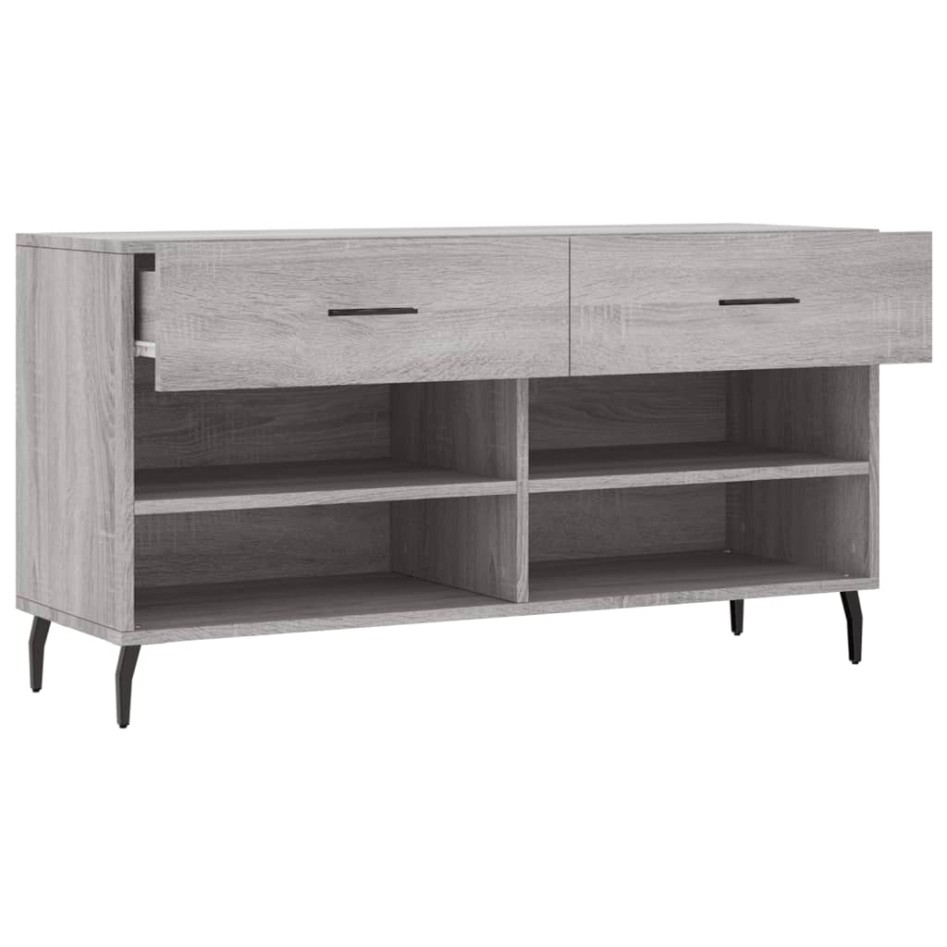 Banco zapatero madera de ingeniería gris Sonoma 102x35x55