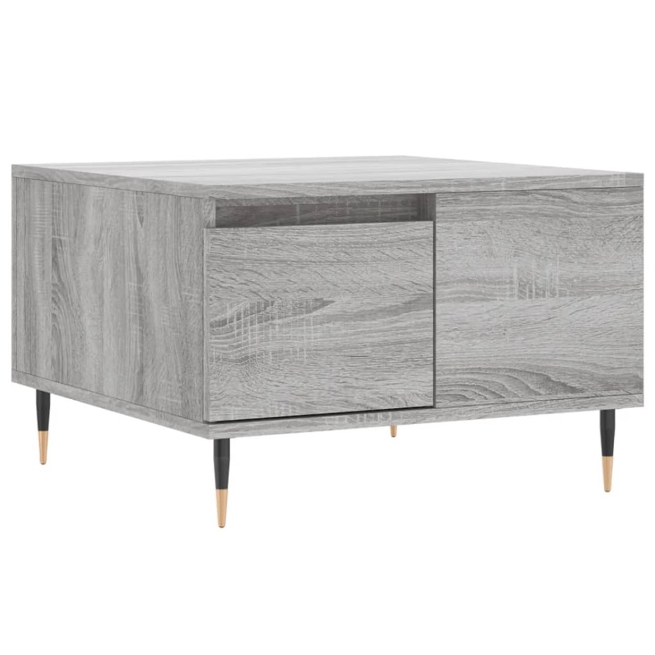Mesa de centro madera contrachapada gris Sonoma 55x55x36,5