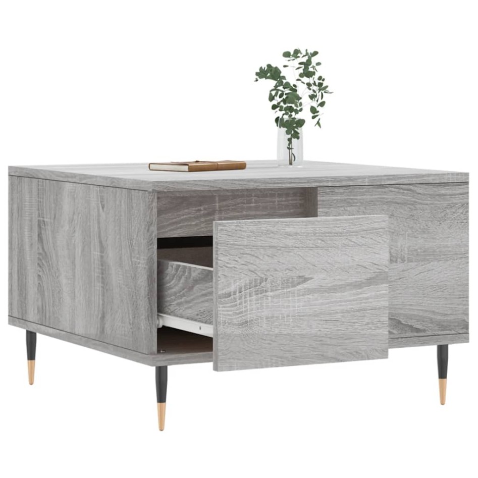 Mesa de centro madera contrachapada gris Sonoma 55x55x36,5