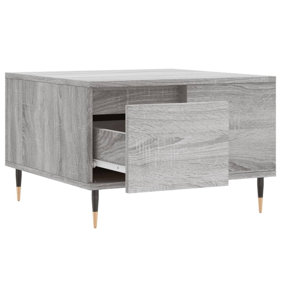 Mesa de centro madera contrachapada gris Sonoma 55x55x36,5