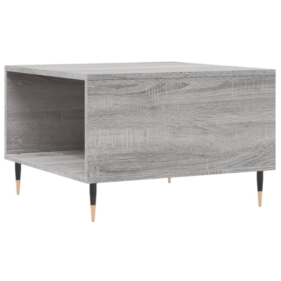 Mesa de centro madera contrachapada gris Sonoma 55x55x36,5