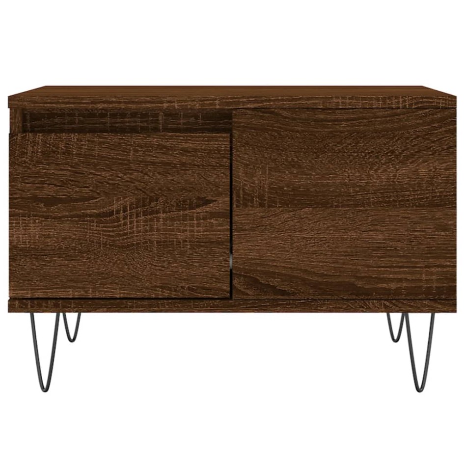Mesa de centro madera contrachapada roble marrón 55x55x36,5