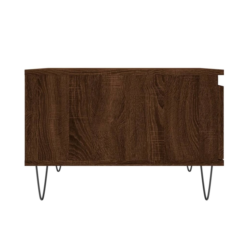 Mesa de centro madera contrachapada roble marrón 55x55x36,5