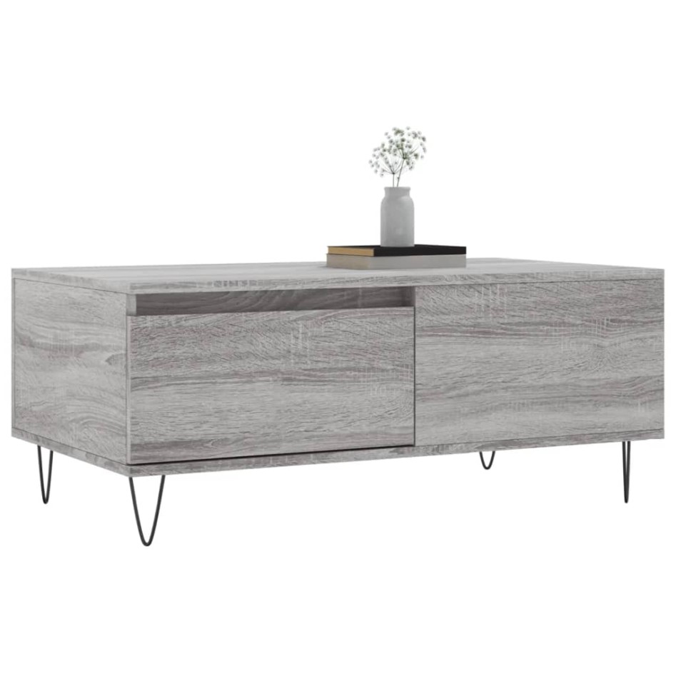 Mesa de centro madera contrachapada gris Sonoma 90x50x36,5