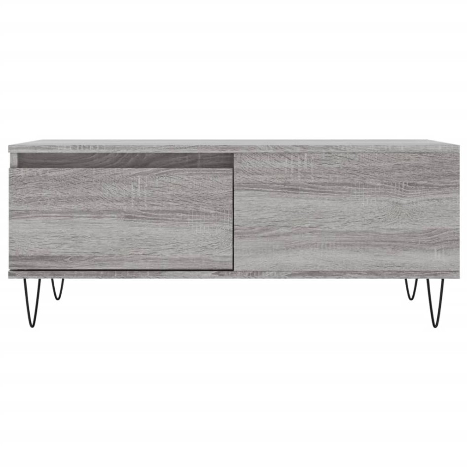Mesa de centro madera contrachapada gris Sonoma 90x50x36,5