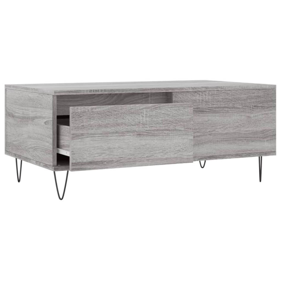 Mesa de centro madera contrachapada gris Sonoma 90x50x36,5