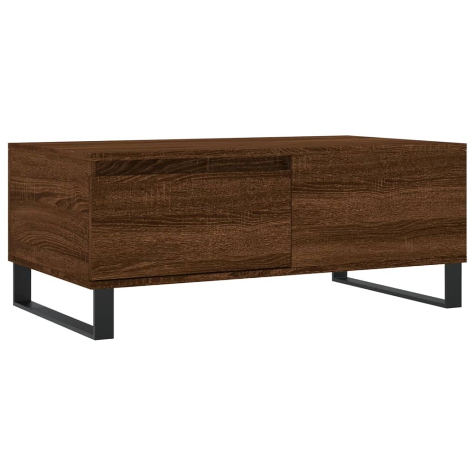 Mesa de centro madera contrachapada marrón roble 90x50x36,5