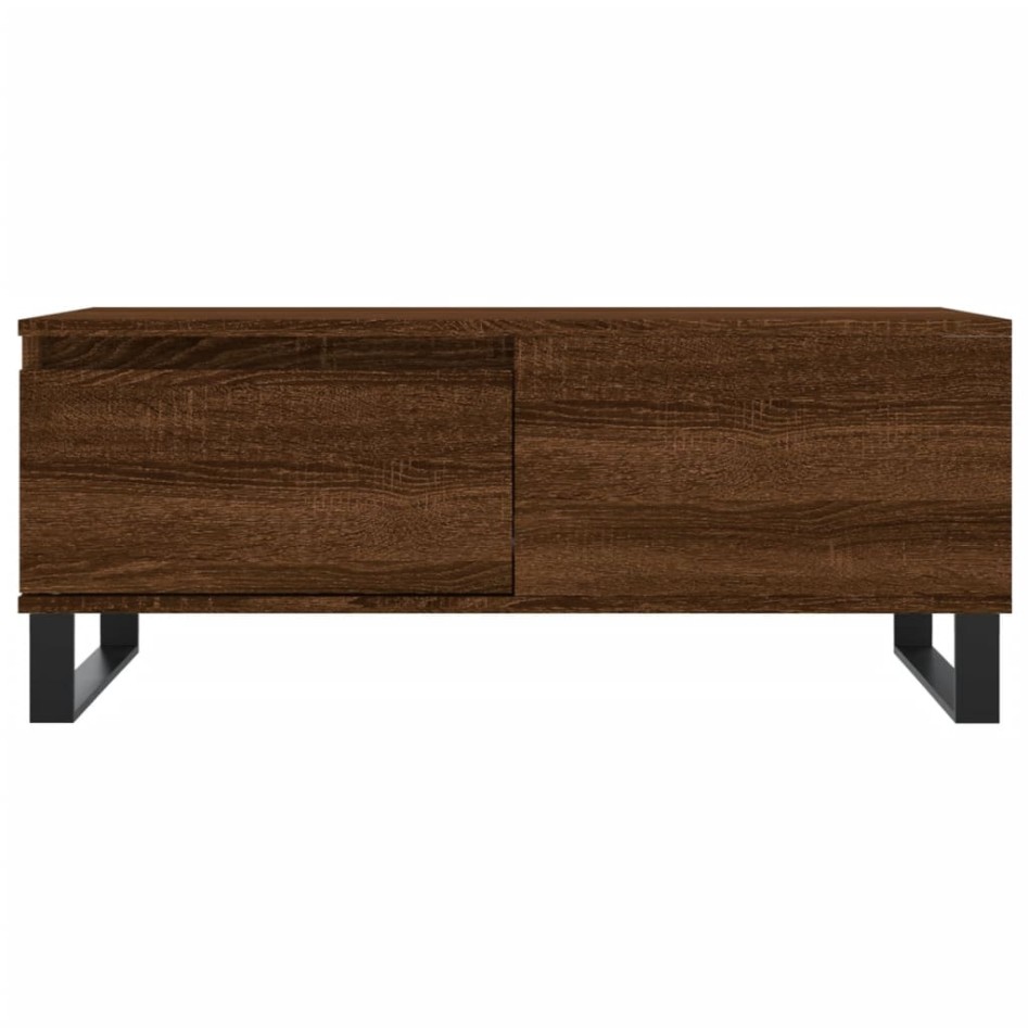 Mesa de centro madera contrachapada marrón roble 90x50x36,5