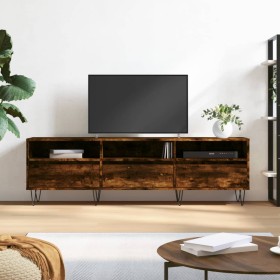 Mueble de TV madera contrachapada roble ahumado 150x30x44,5
