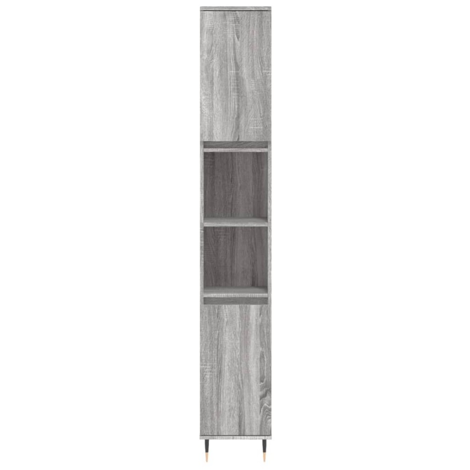 Armario de baño madera contrachapada gris Sonoma 30x30x190