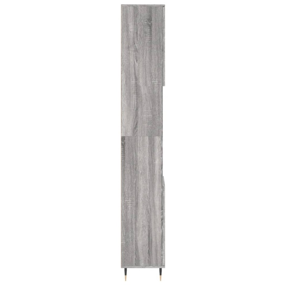 Armario de baño madera contrachapada gris Sonoma 30x30x190