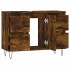 Mueble de baño madera de ingeniería roble ahumado 80x33x60