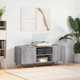 Mueble para discos madera contrachapada gris sonoma