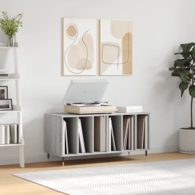 Mueble para discos madera contrachapada gris Sonoma