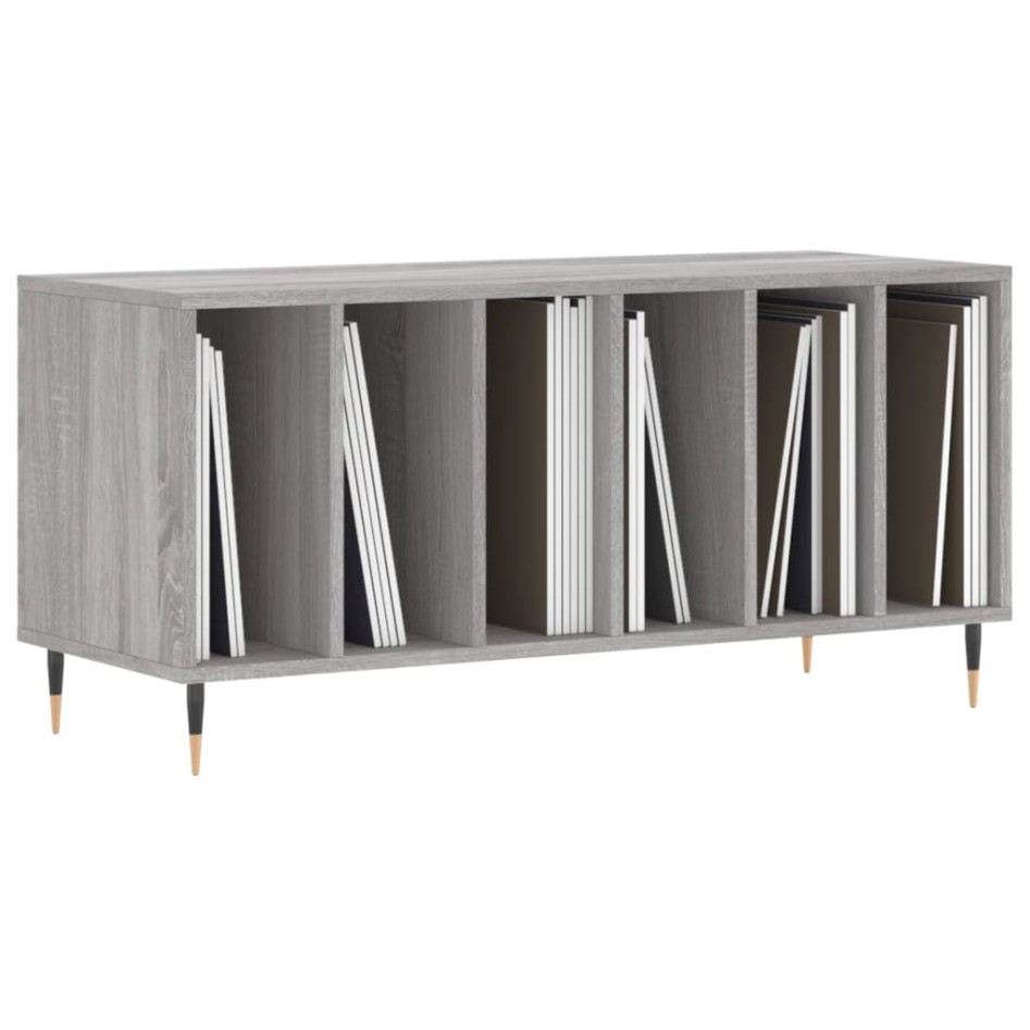 Mueble para discos madera contrachapada gris Sonoma