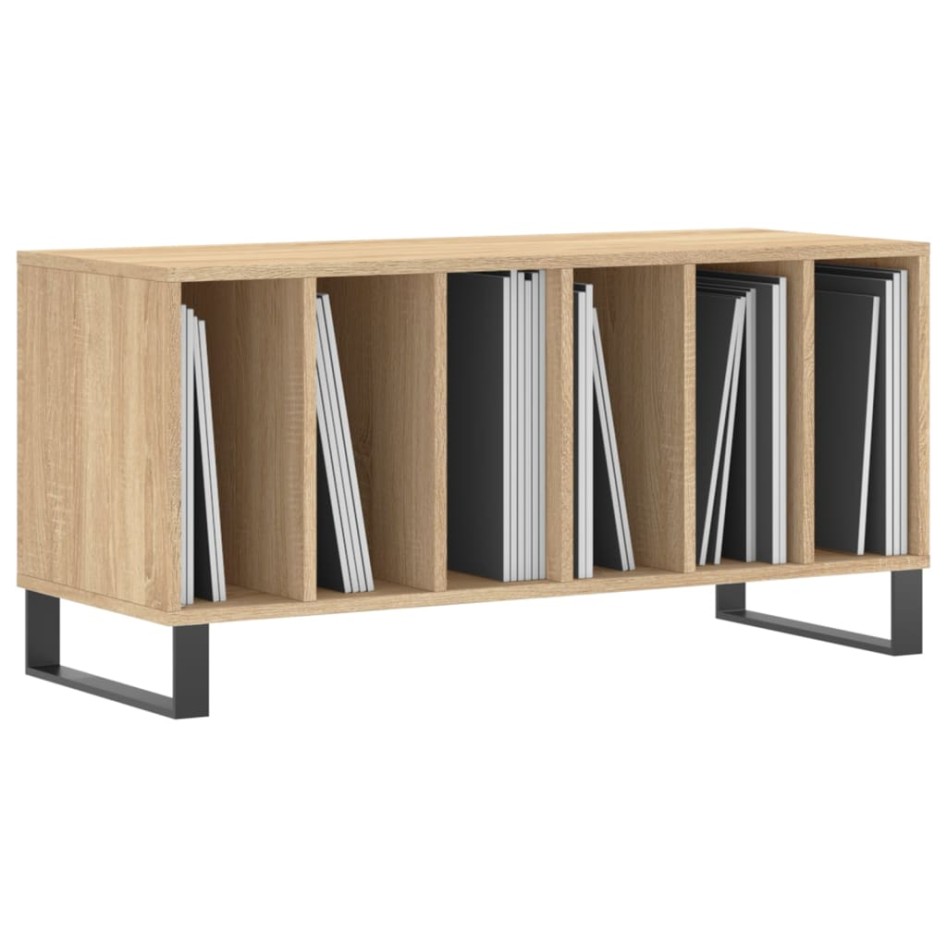 Mueble discos madera contrachapada roble Sonoma 100x38x48