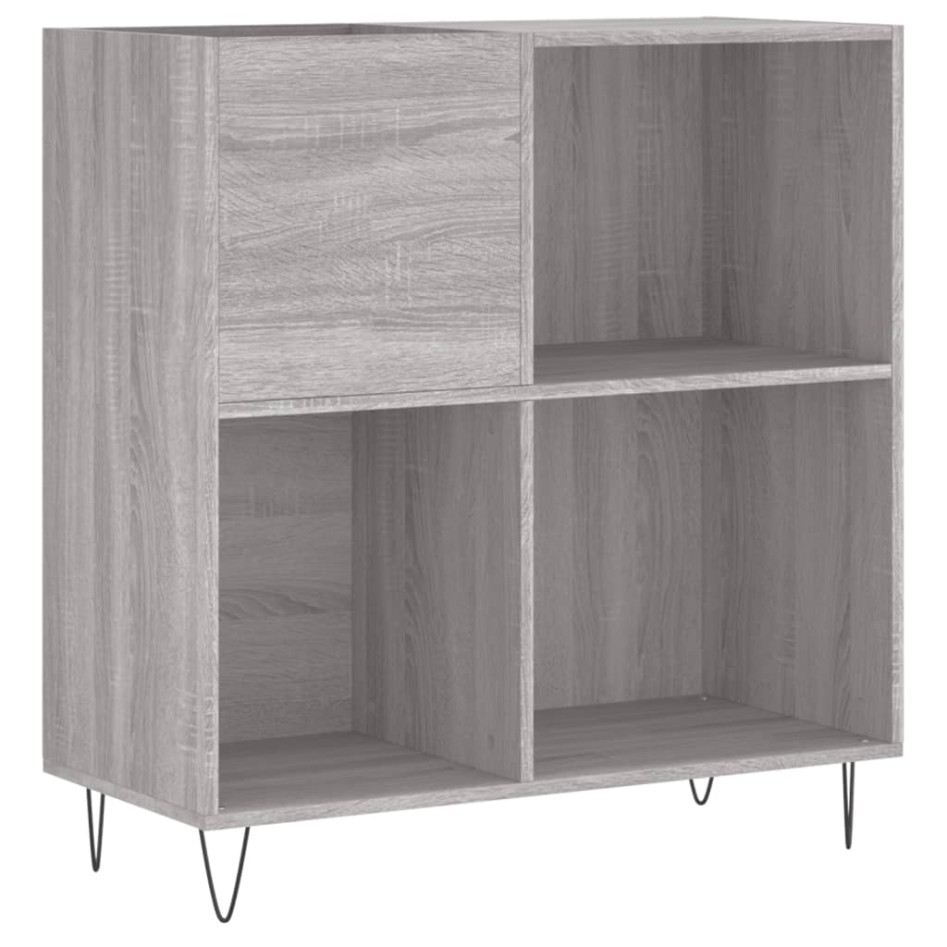 Mueble discos madera contrachapada gris Sonoma 84,5x38x89