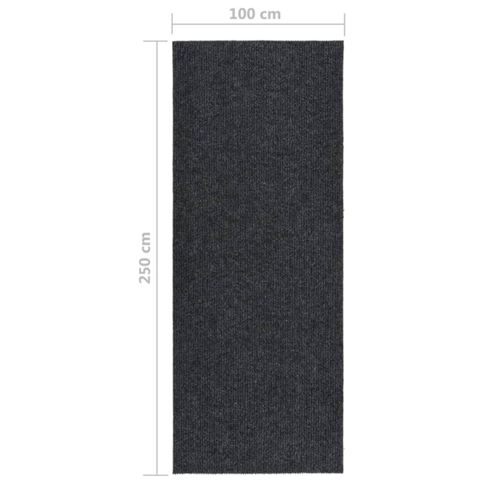 Alfombra de pasillo atrapa suciedad 100x250 cm gris