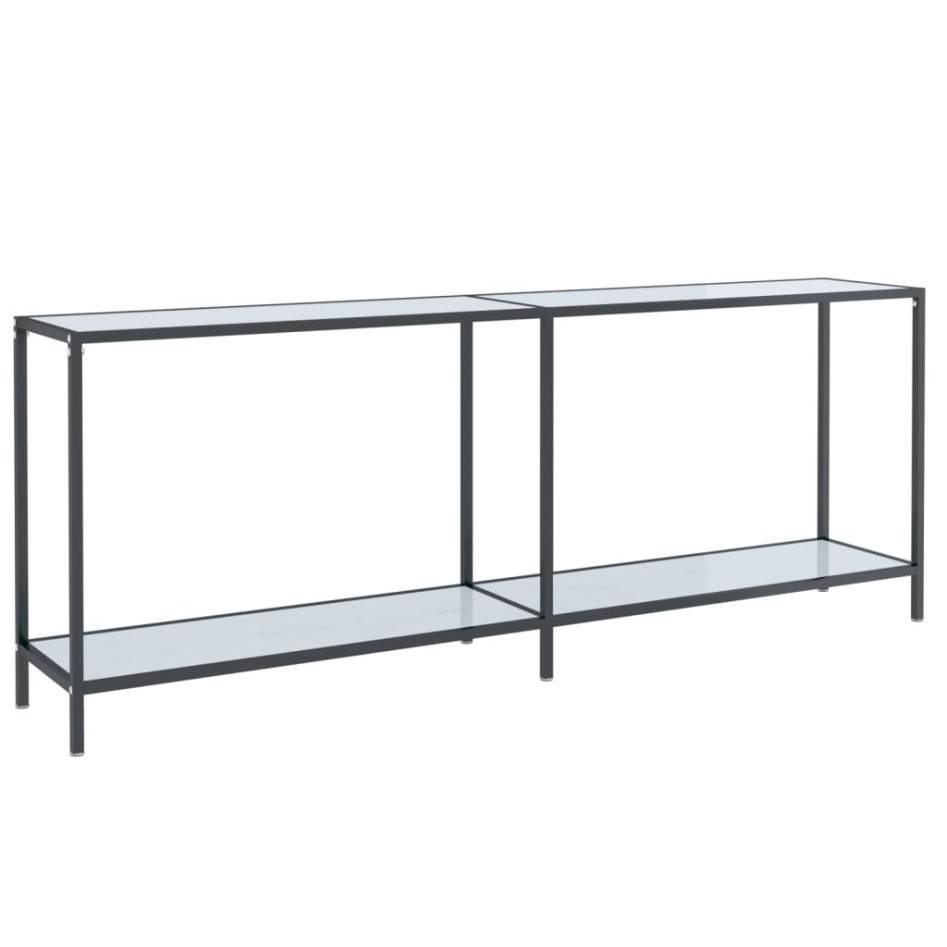 Mesa consola vidrio templado blanco 200x35x75,5