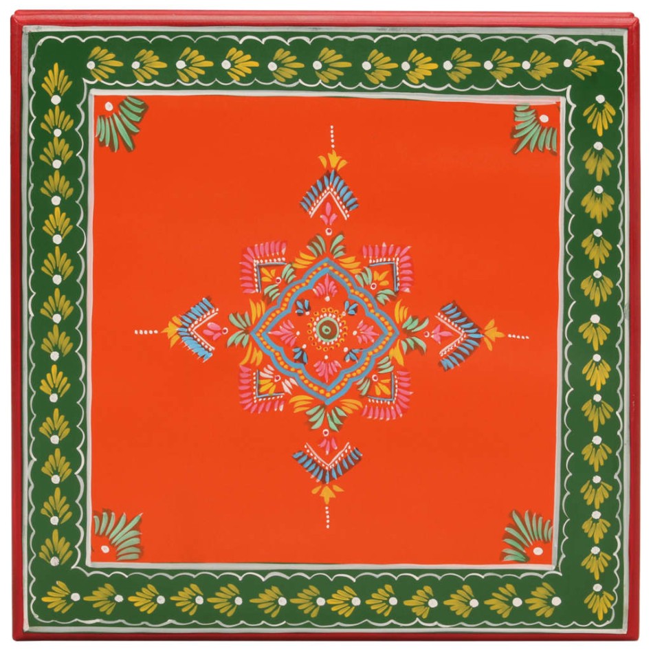 Mesa de centro madera maciza de mango naranja pintada a