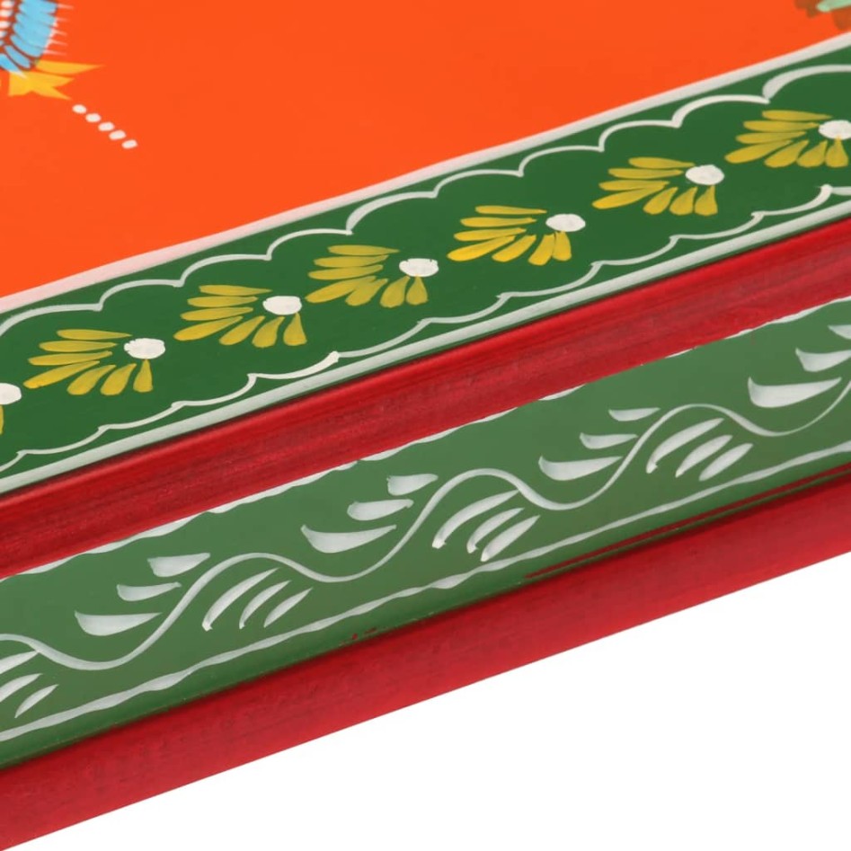 Mesa de centro madera maciza de mango naranja pintada a