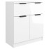 Aparador de madera contrachapada blanco brillante 60x30x70