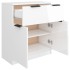 Aparador de madera contrachapada blanco brillante 60x30x70