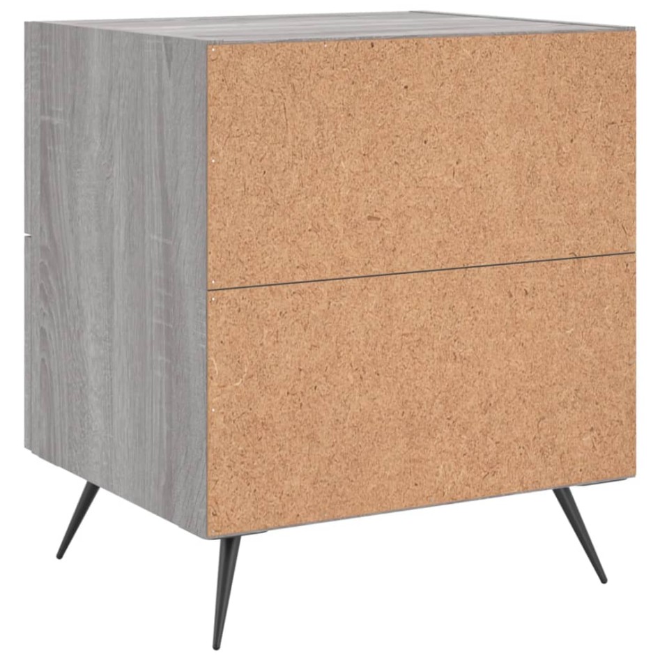 Mesitas noche 2 uds madera ingeniería gris Sonoma 40x35x47,5