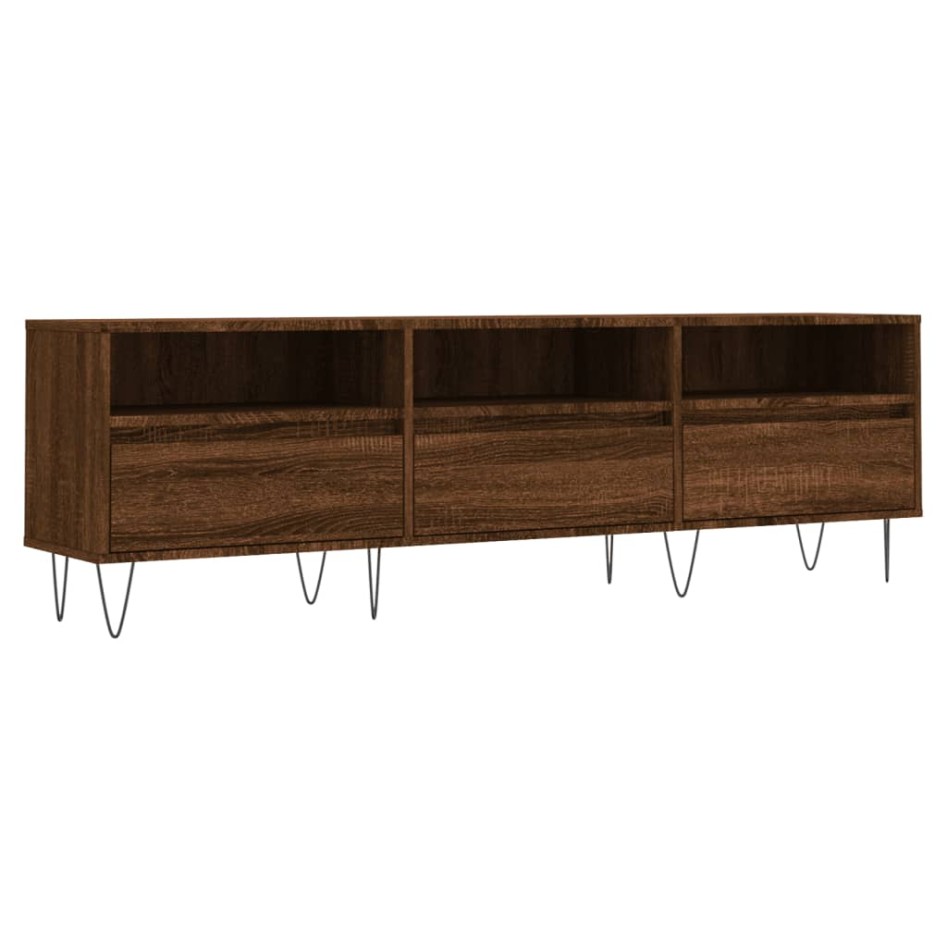 Mueble de TV madera contrachapada roble marrón 150x30x44,5