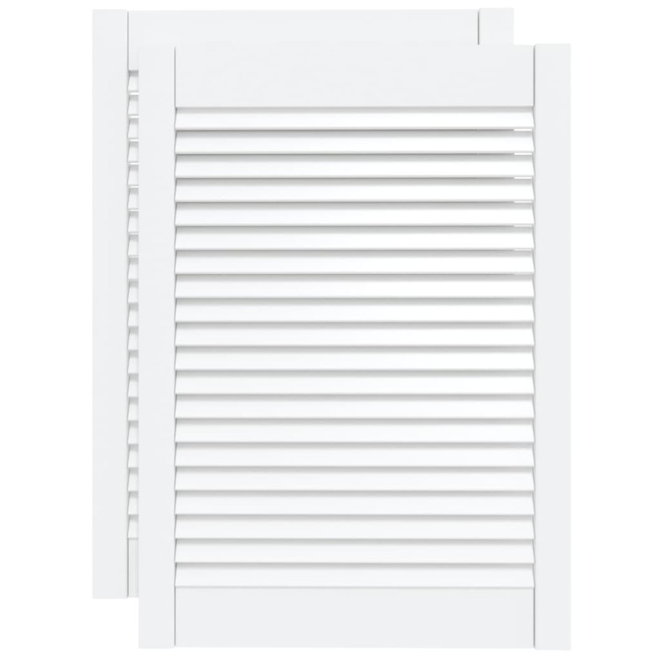 Puerta de armario lamas 2 uds madera pino blanco 69x49,4