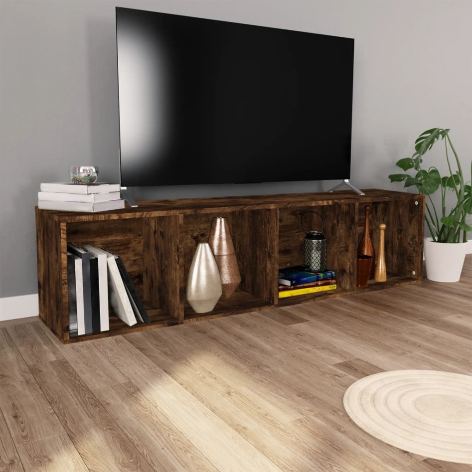 Estantería/mueble de TV contrachapada roble ahumado