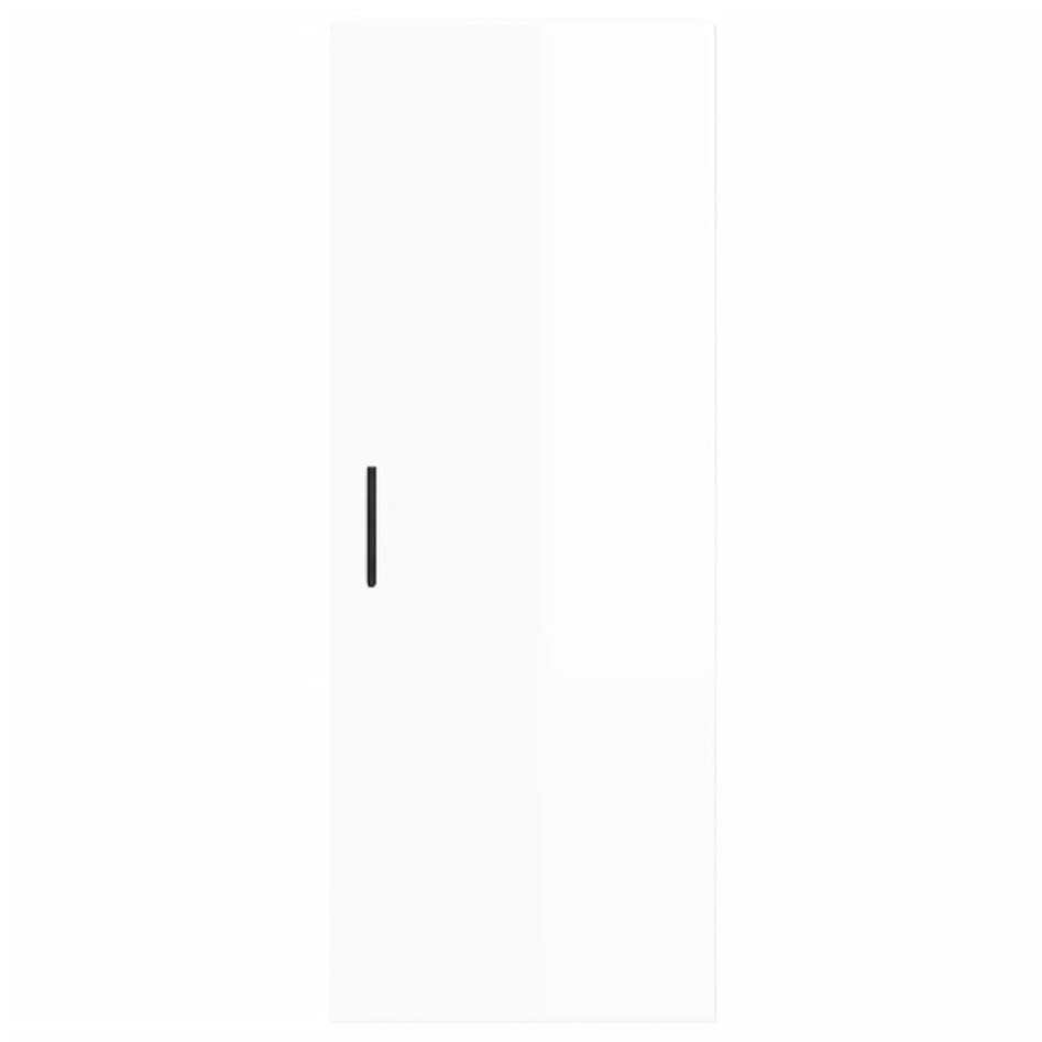 Aparador alto madera contrachapada blanco brillo 34,5x34x180